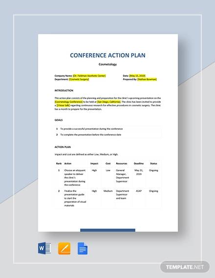 conference action plan template