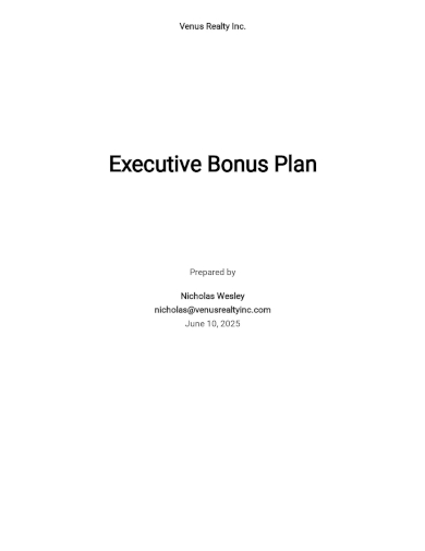 executive bonus plan template