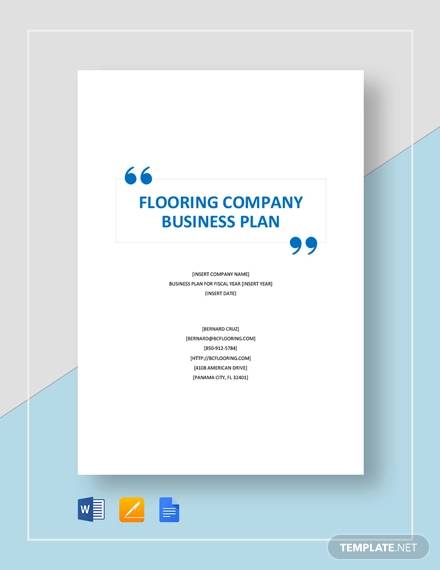 flooring company business plan template