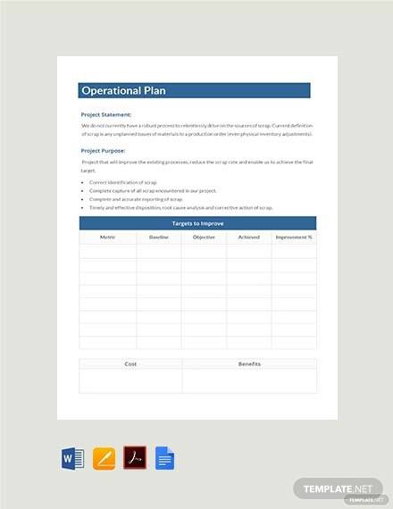 free operational plan example