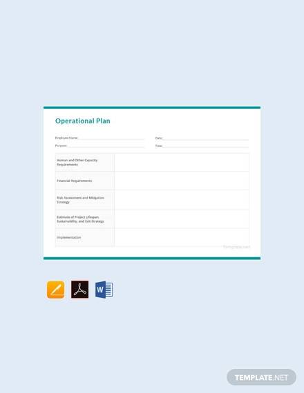 free operational plan template