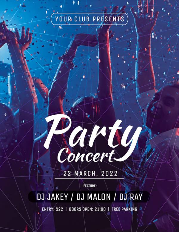 free party concert flyer template