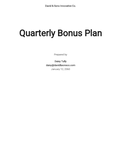 free quarterly bonus plan template