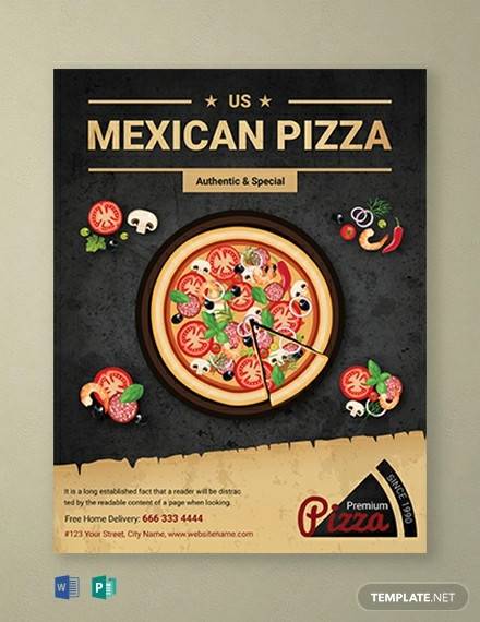 free restaurant mexican pizza flyer template