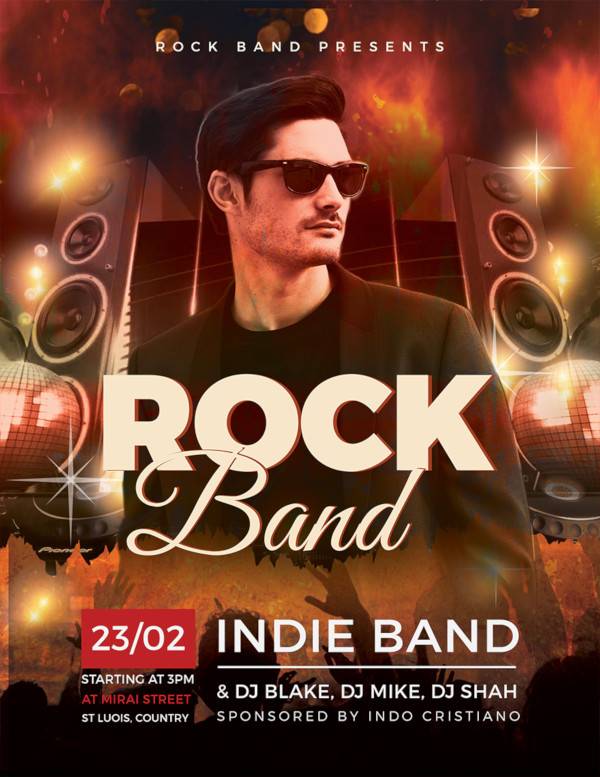free rock band flyer template