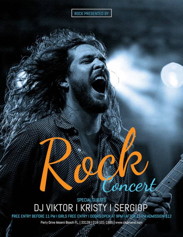 free rock concert flyer template