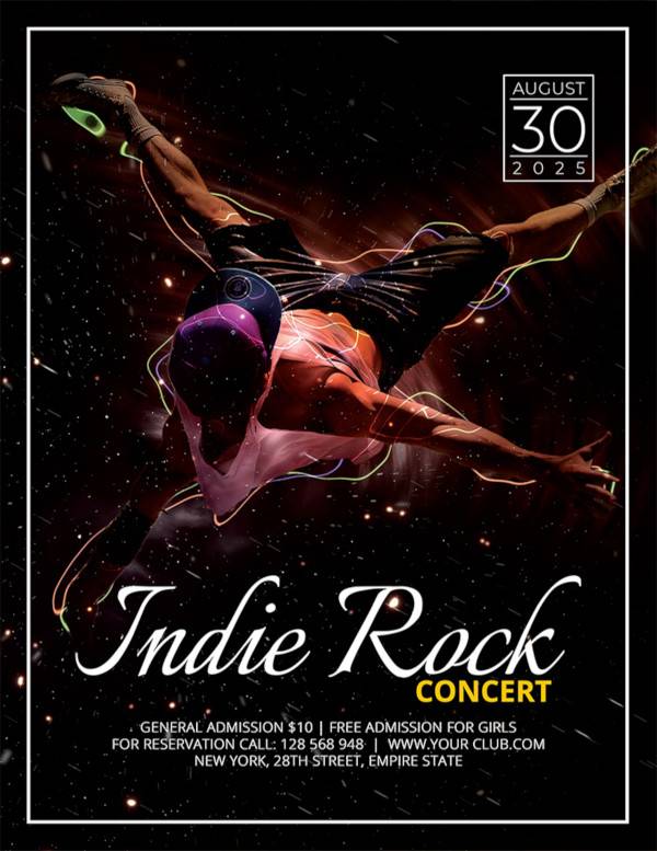 indie concert flyer template
