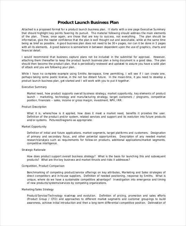 Sample Product Plan The Document Template