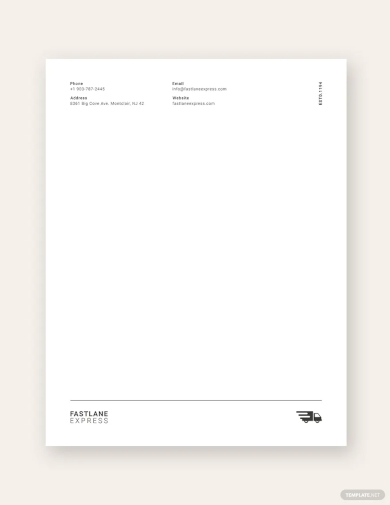 logistics company letterhead template