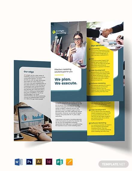 marketing tri fold brochure template