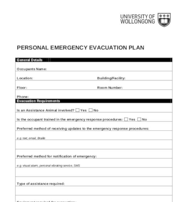 Evacuation Plan Template Free