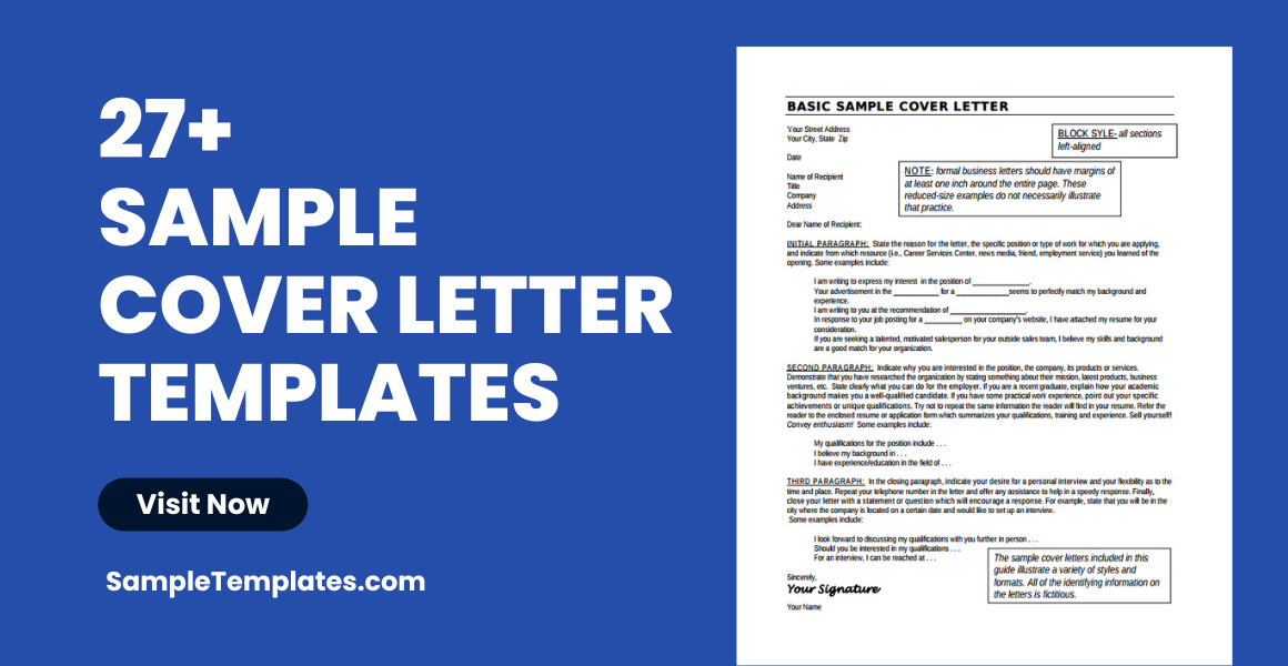 sample cover letter templates