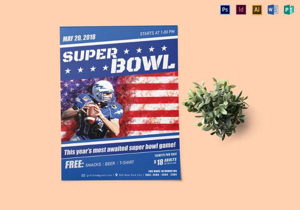 super bowl game flyer template