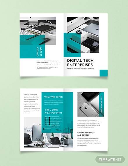 technology bi fold brochure template