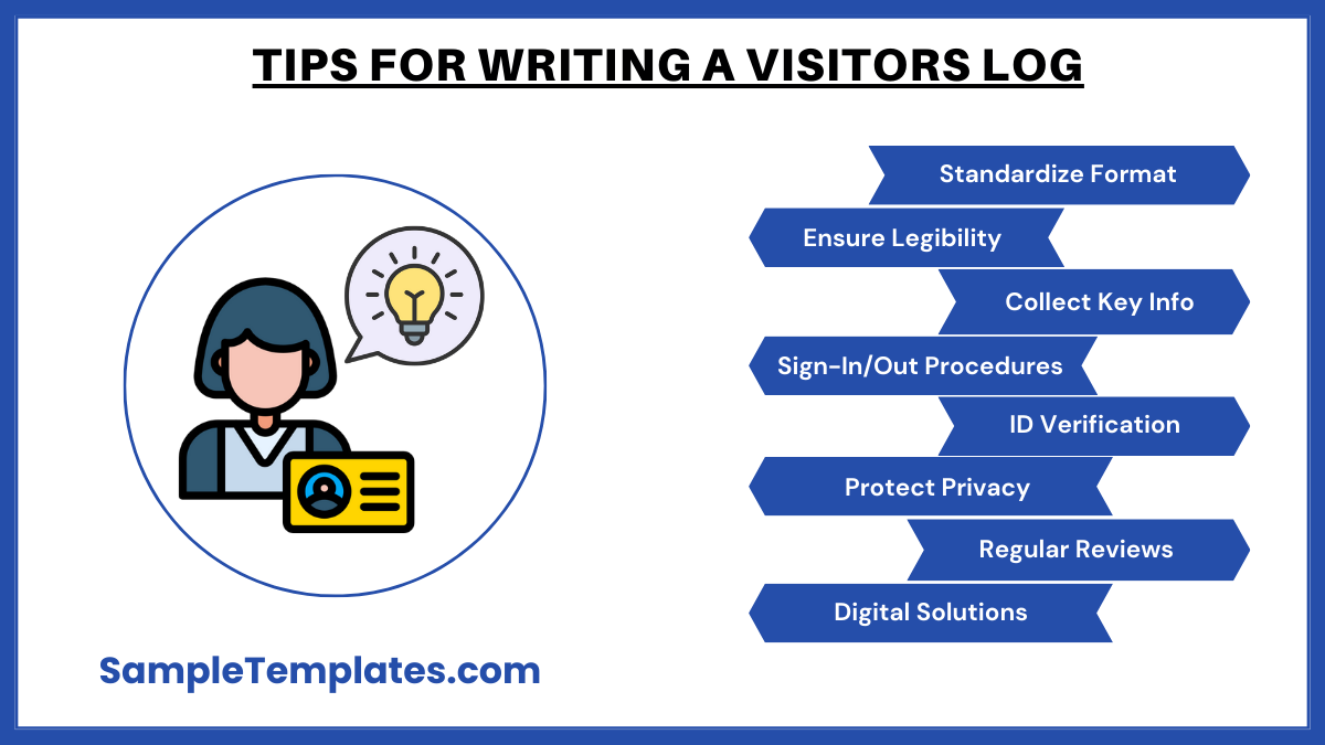 tips for writing a visitors log