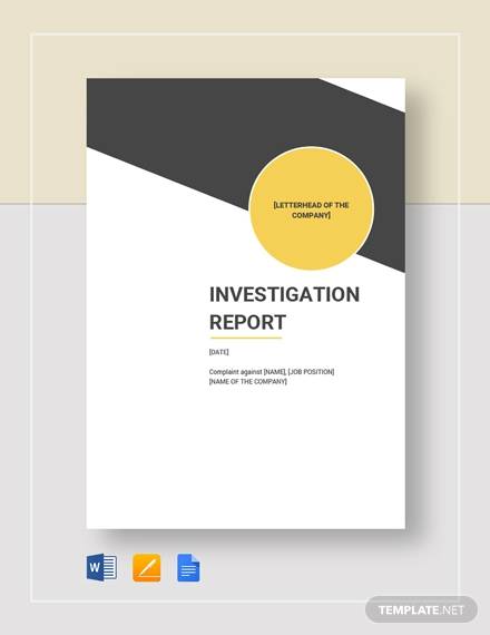 FREE 16 Investigation Report Templates In Google Docs MS Word PDF 