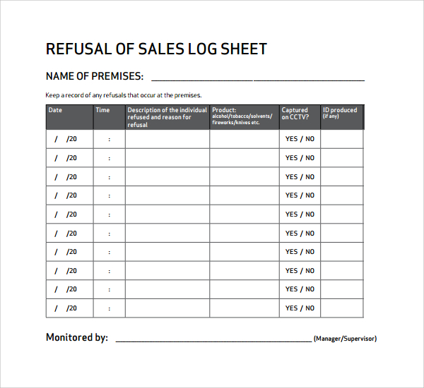 Sample Sales Log Template 5 Free Documents In PDF Excel