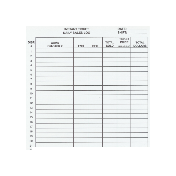 Sales Log Templates 13 Free Printable Xlsx Docs Pdf Formats Samples Examples