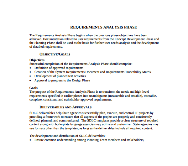 requirements analysis phase