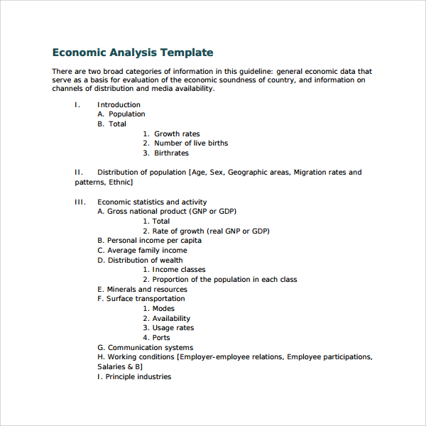 economy analysis template