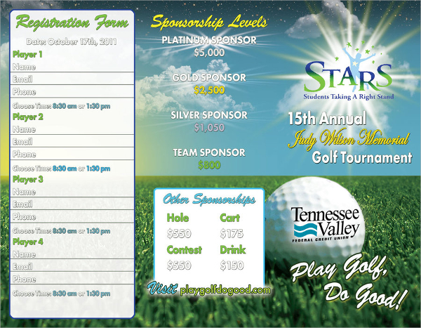 stars golf tournament brochure