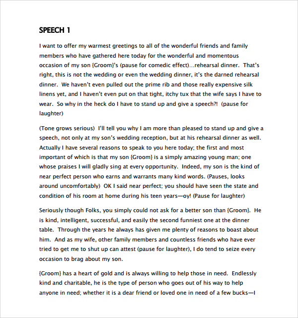 8 Wedding Speech Examples PDF Sample Templates