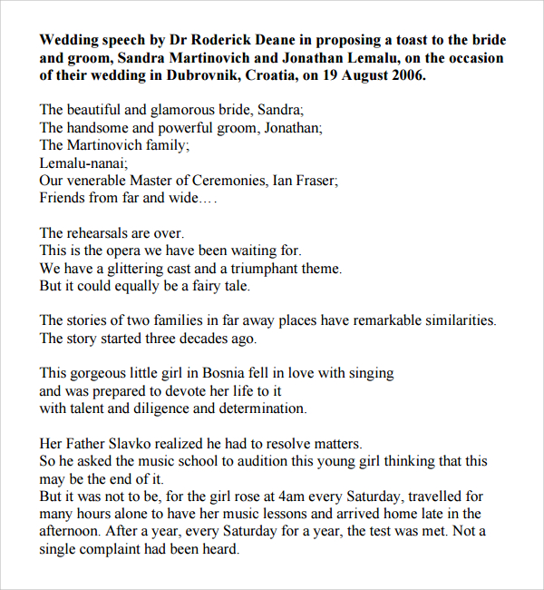 groom wedding speech examples free