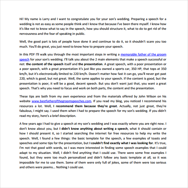FREE 11 Wedding Speech In PDF