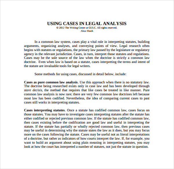 legal case study template