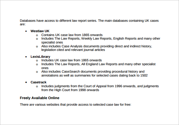 legal case study template