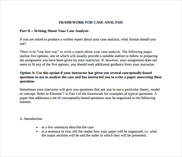 framework for case analysis1