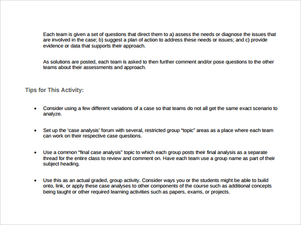 example of case analysis template