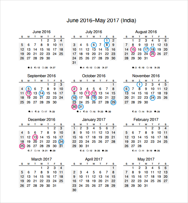 free 9 sample calendar templates in pdf excel