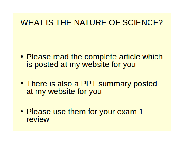 nature of science presentation ppt