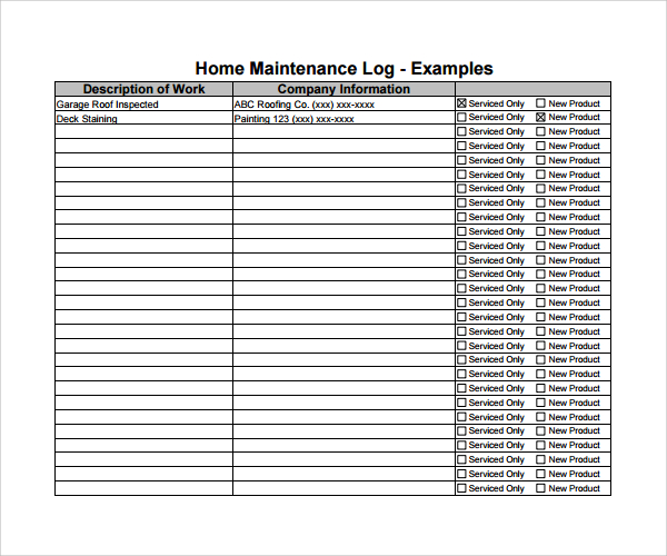 10-maintenance-log-templates-to-download-sample-templates