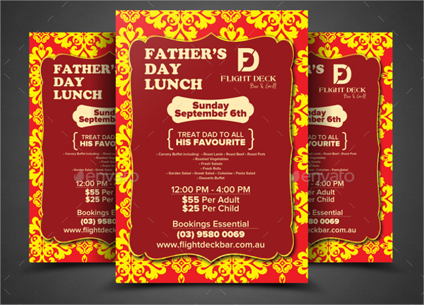 fathers day lunch flyer template