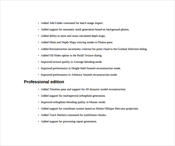 system change log template