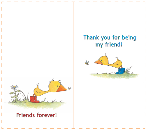 friendship thankyou card