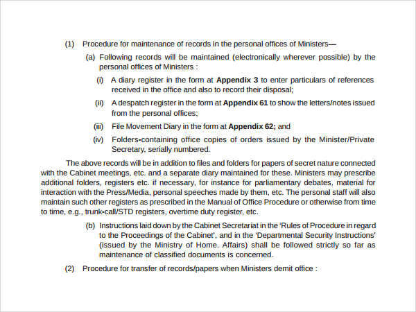 office procedural manual template