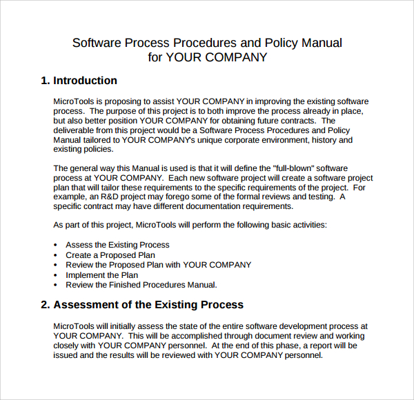 it procedures manual template