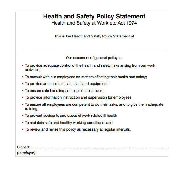 personal statement occupational health and safety