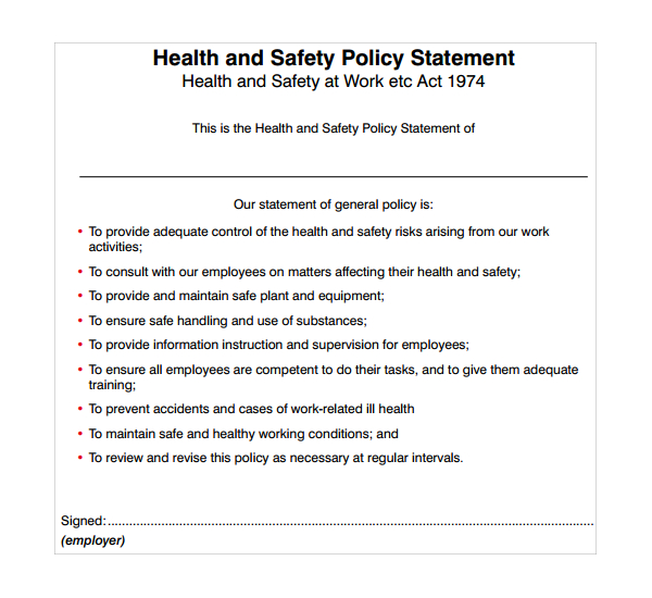 Health And Safety Templates Free Templates Printable Download