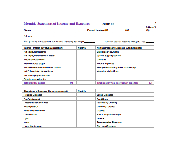 FREE 13+ Sample Expense Statement Templates in PDF | MS Word