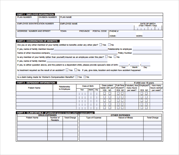 health care expense statement template