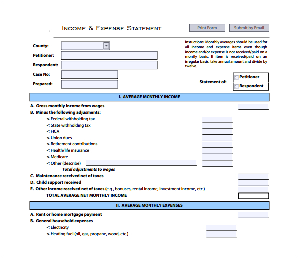 income expense statement template%ef%bb%bf