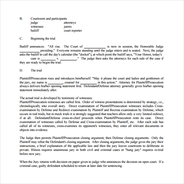 10 Opening Statement Templates To Download Sample Templates