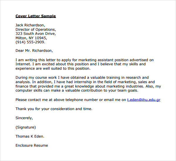 director of operations cover letter free