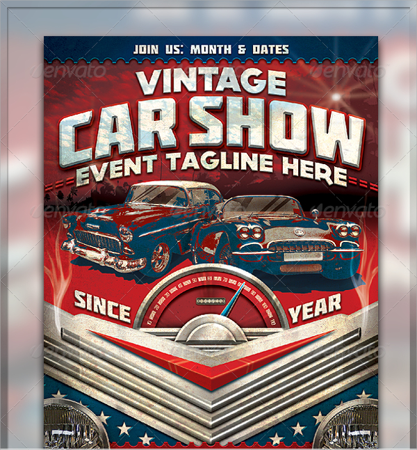 vintage car show flyer template