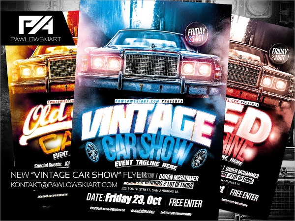 car show flyer design template