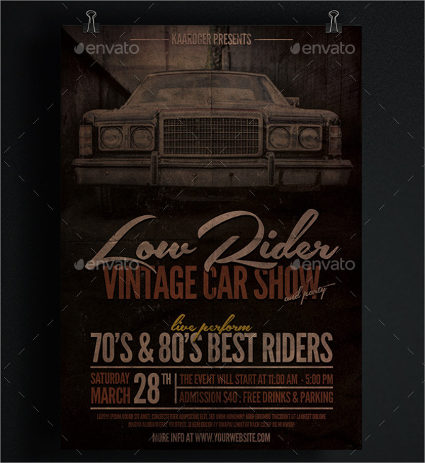 grunge car show flyer template